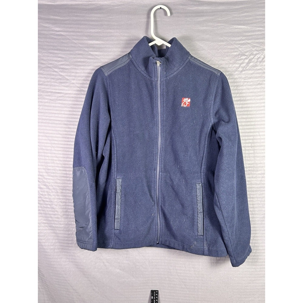 Chick Fil A Jacket Womens L Full Zip Fleece Team Uniform Navy Blue Embroidered